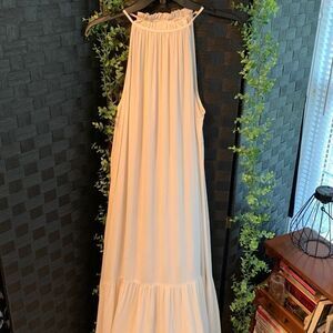 H&M Size 4 white/cream Boho maxi dress. Crepe like material